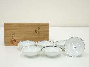 京焼　清閑寺窯　杉田祥平造　染付干支卯杯6客（共箱）